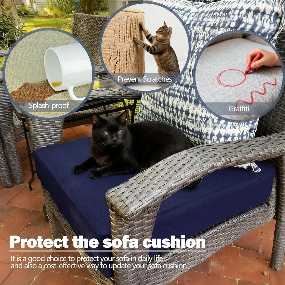 Sqodok Patio Cushion Cover 25x25 inch, 4Pack Sofa Cushion Cover Replacement