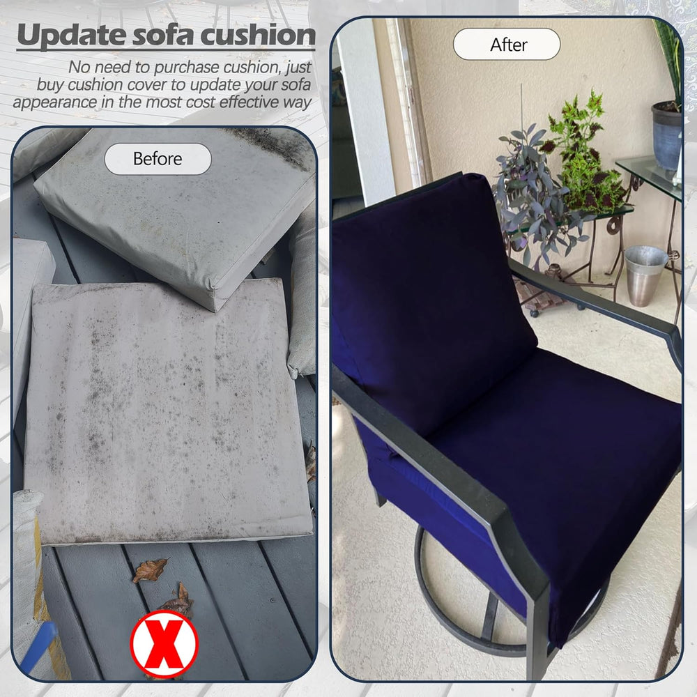 Sqodok Patio Cushion Cover 25x25 inch, 4Pack Sofa Cushion Cover Replacement