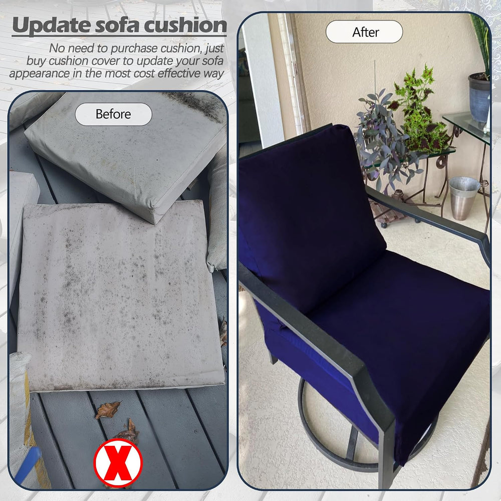 Sqodok Patio Cushion Cover 21x19 inch, 4Pack Sofa Cushion Cover Replacement