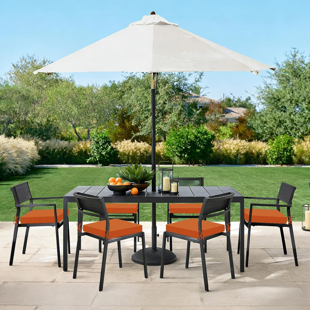 Basic Beyond Outdoor Chair Cushions Set of 6, Square Corner Outdoor Cushions ...