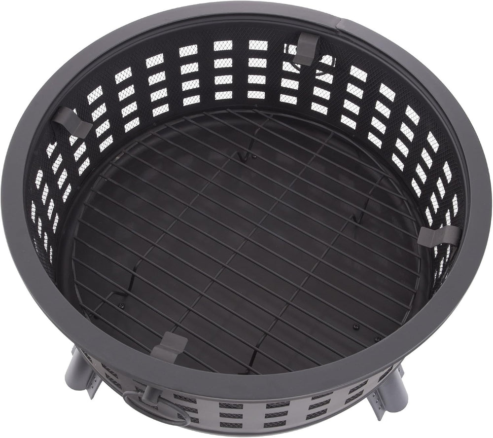 Fire Pit Set, Wood Burning Pit - Includes Spark Screen and Log Poker - Great ...