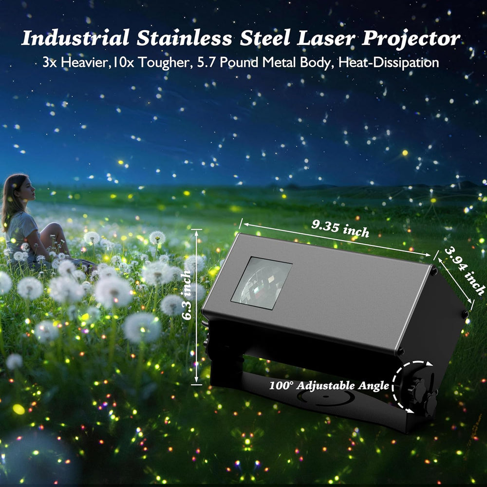 AIRIVO Outdoor Laser Lights Projector, White Laser Fairy Lights Projector, Ch...