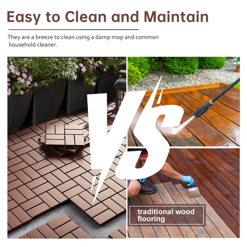 Interlocking Deck Tiles, EchoDeck Patio Deck Tiles, 44 Pack Deck Tiles Interl...