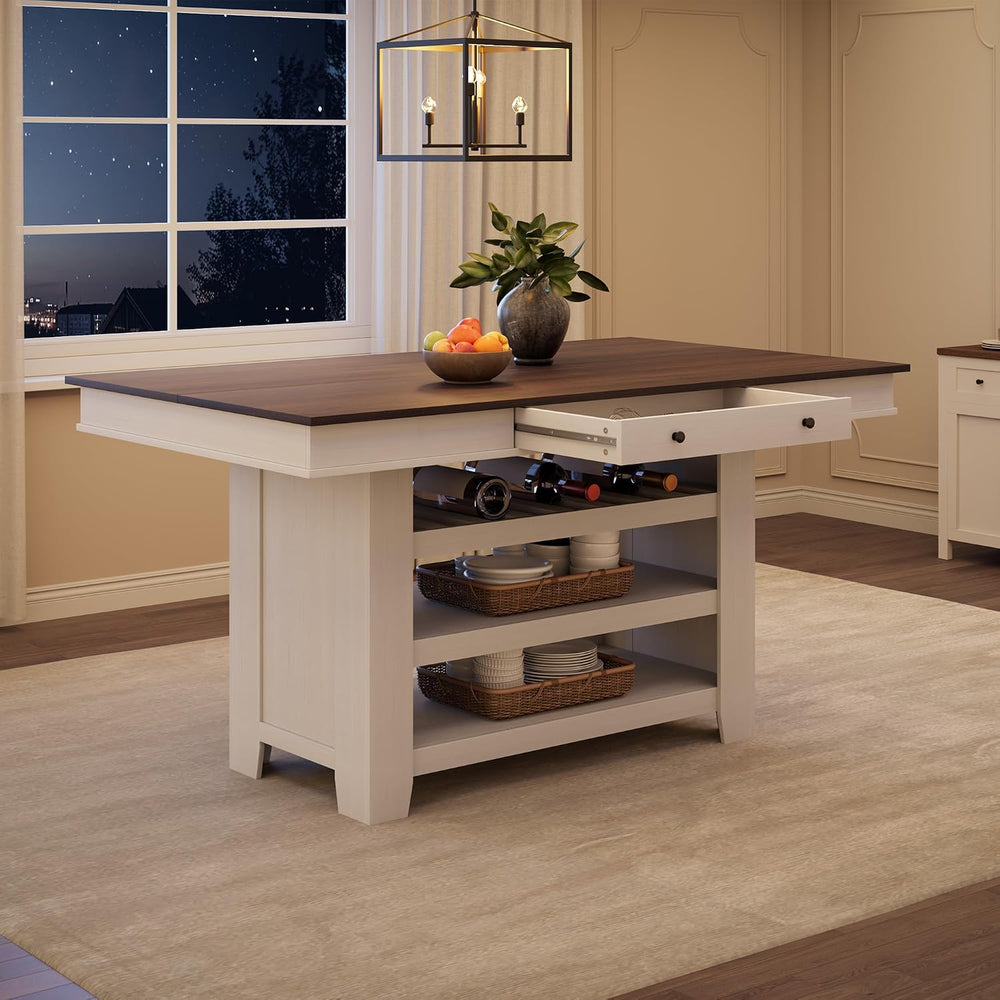 GAOMON 60" Counter Height Dining Table for 4-6, Farmhouse Rectangular Ba...