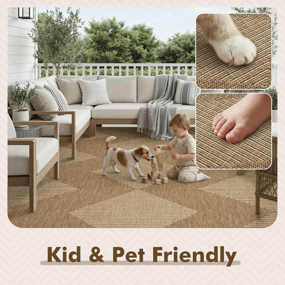 MontVoo-Outdoor Rug Carpet Patio Rug 5x7 ft Polypropylene Indoor Outdoor Rugs...