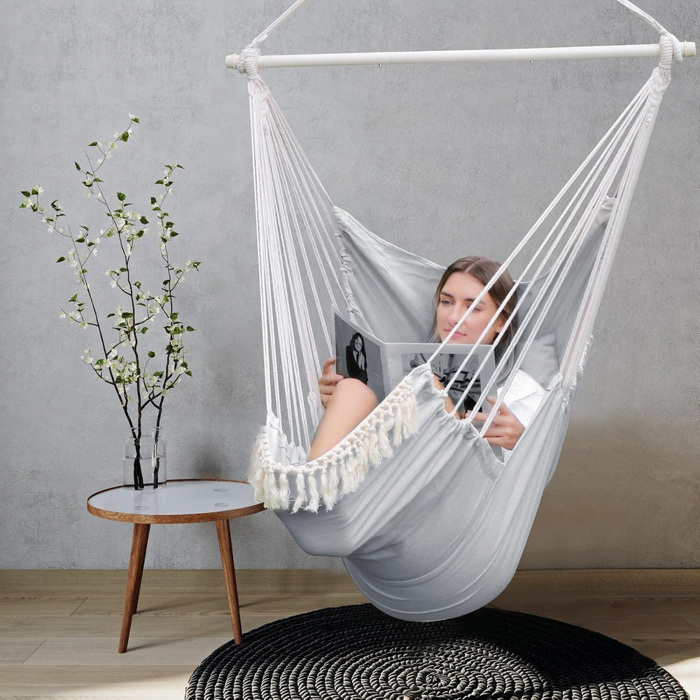 Chihee Hammock Chair Foot Rest 2 Cushions Max 500 lb Metal Spreader Bar