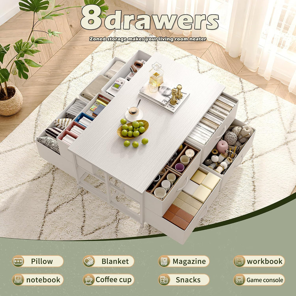 EnHomee Coffee Table with Storage, Modern Coffee Tables for Living Room with ...