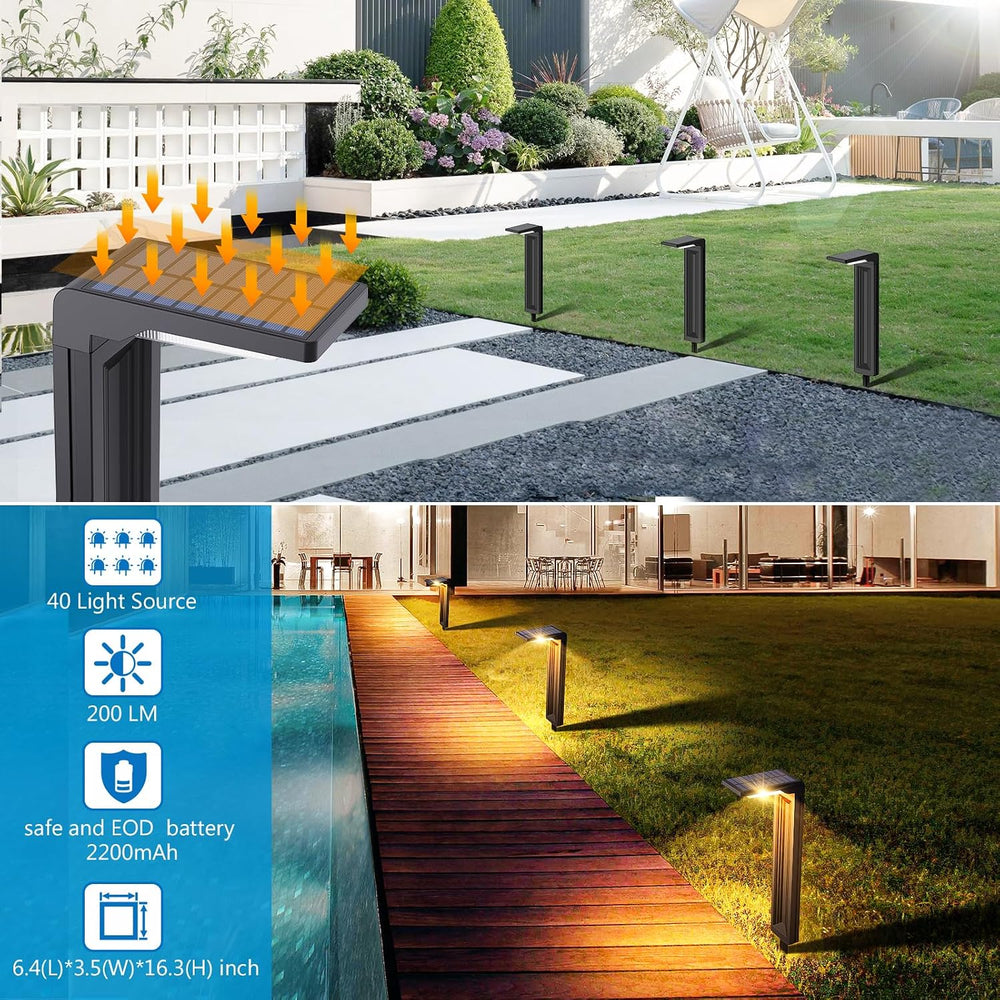 Sunvivo Bright Solar Path Lights,2 Modes(Cold White or Warm White)-8Pack