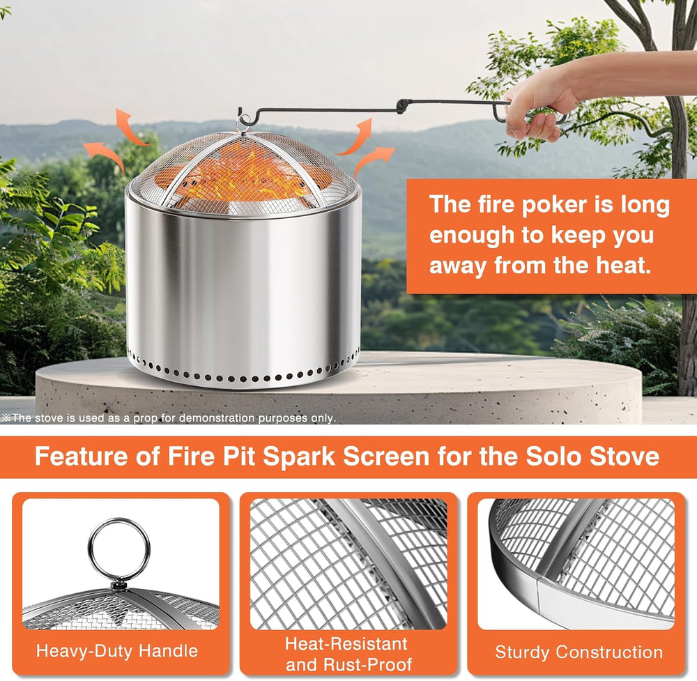 19.5 inch Steel Fire Pit Spark Screen for Solo Stove Bonfire