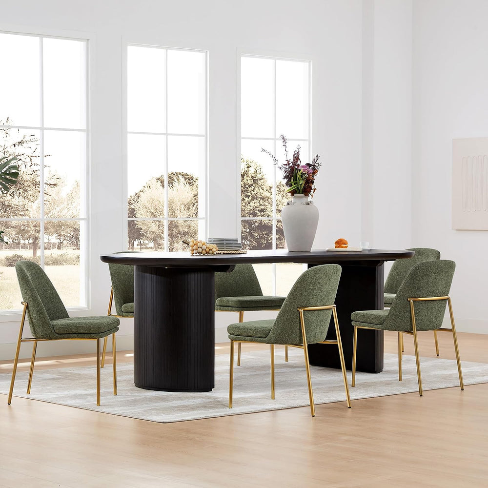 CHITA Modern Dining Chairs Set of 3, Upholstered Dining Chair, Moss Green