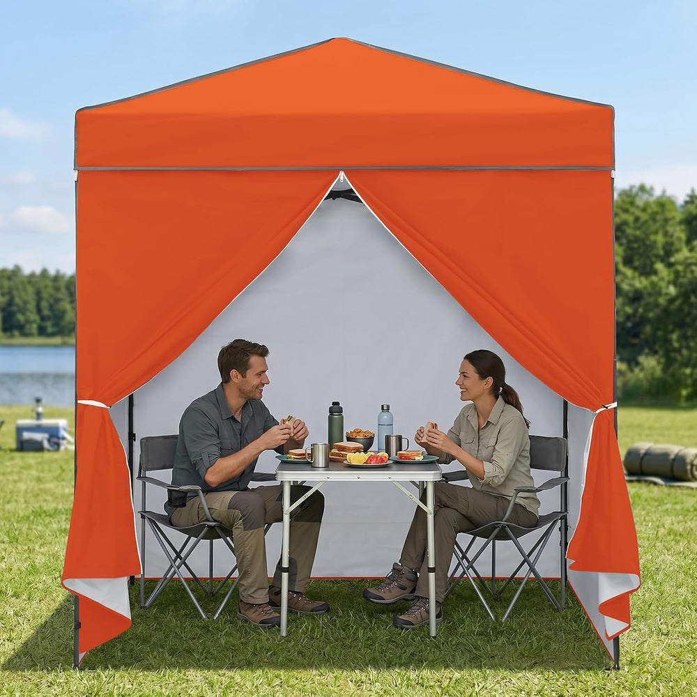 EAGLE PEAK 6x4 Instant Pop Up Canopy Tent with 4 Sidewalls, Orange