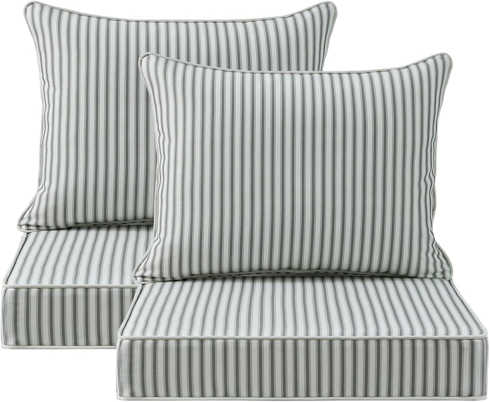 Unimatta Outdoor Patio Chair Cushions Set, 24" x 24", Set of 2, Wat...