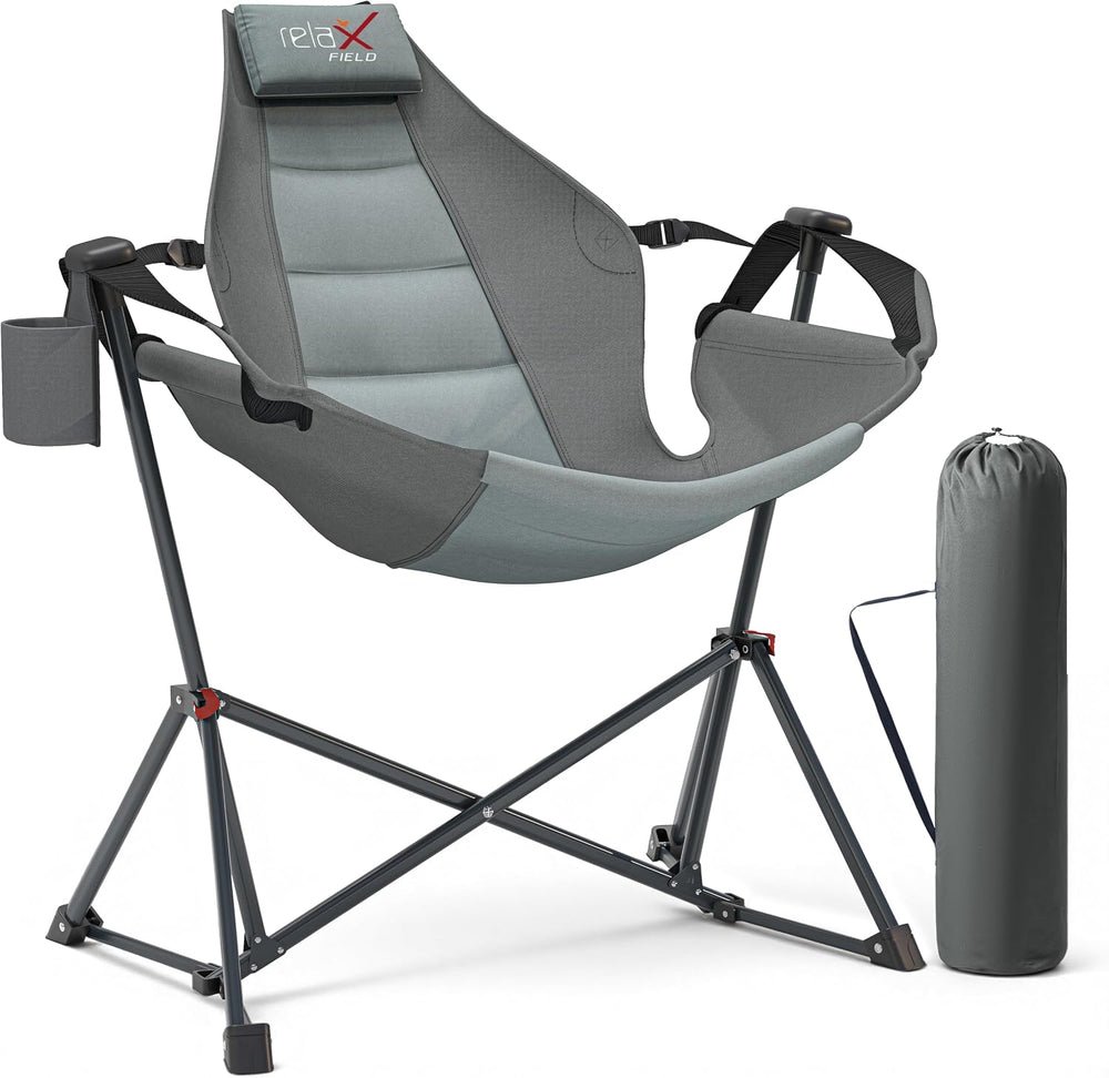 Hammock Camping Chair, Oversized Swinging Chair, 350LBS, Grey