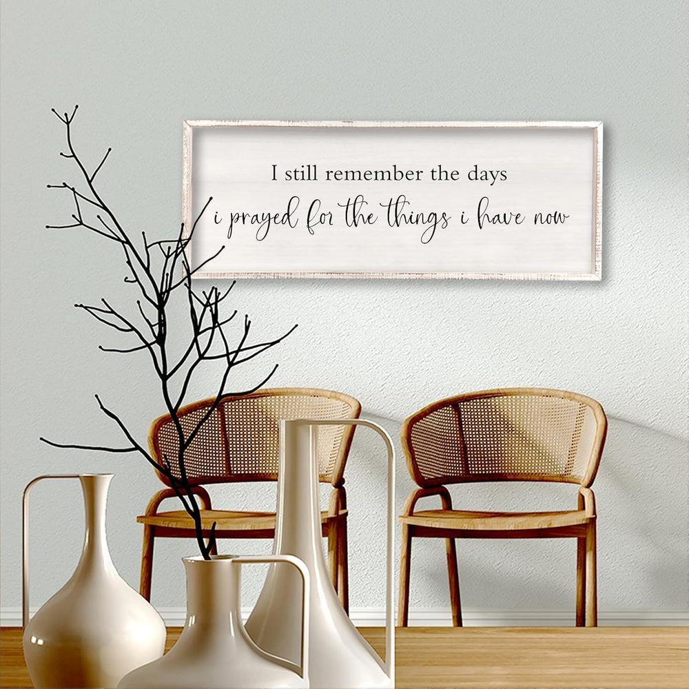 comurdyo I Still Remember the Days I Prayed Sign, 32" x 12", White