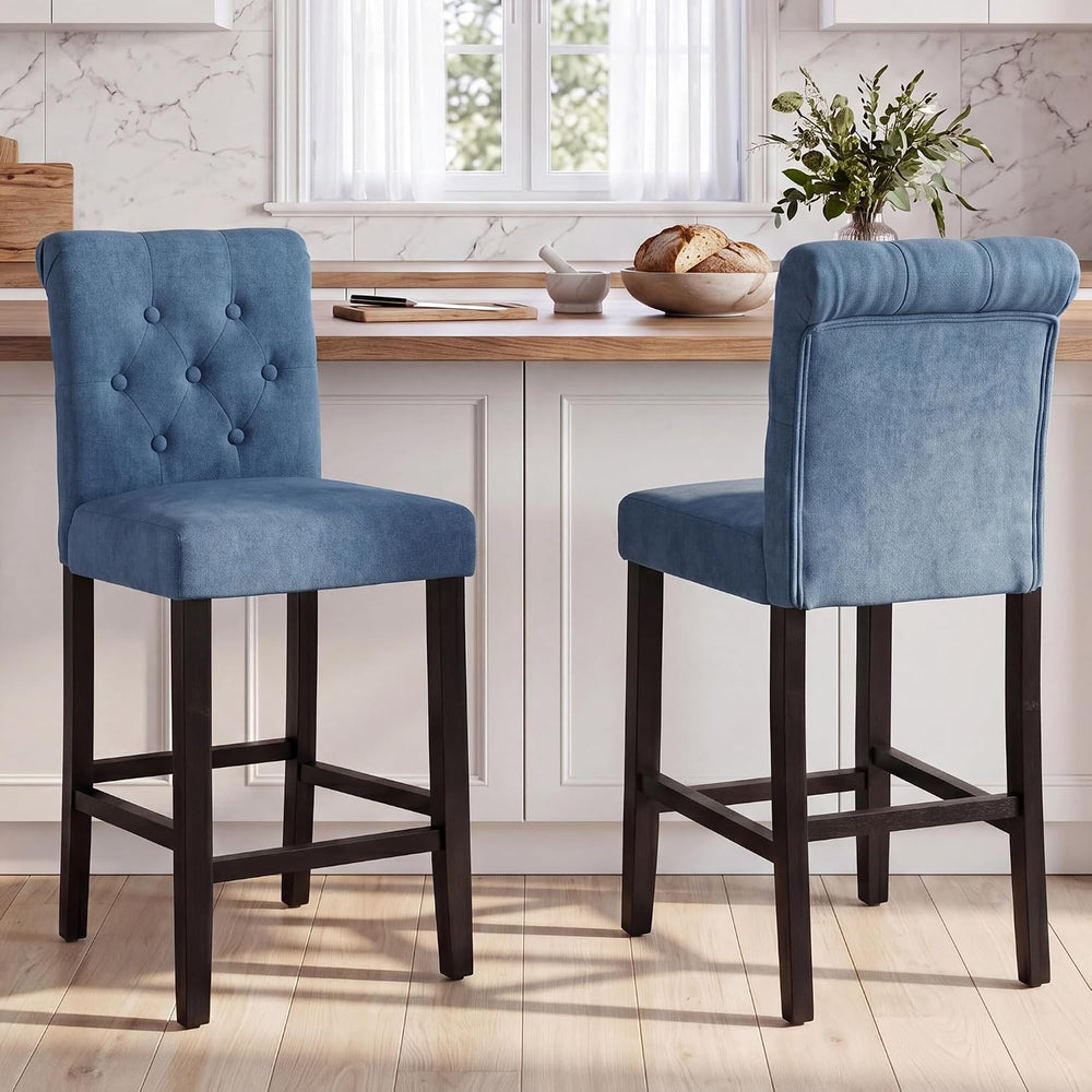 LSSBOUGHT 24 Inches Upholstered Counter Stools, Bar Stools Set of 2, Fabric C...