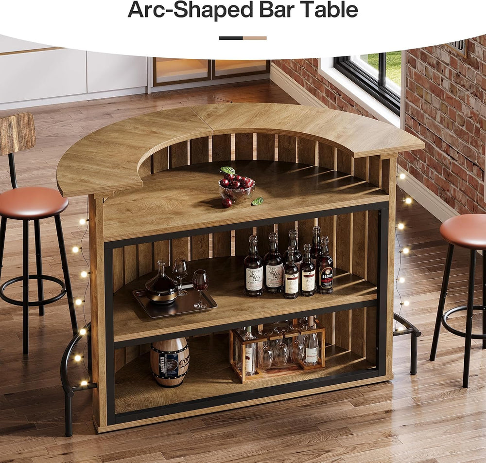 Tribesigns 4-Tier Bar Table, 47.24" Mini Home Bar Table with Footrest, A...