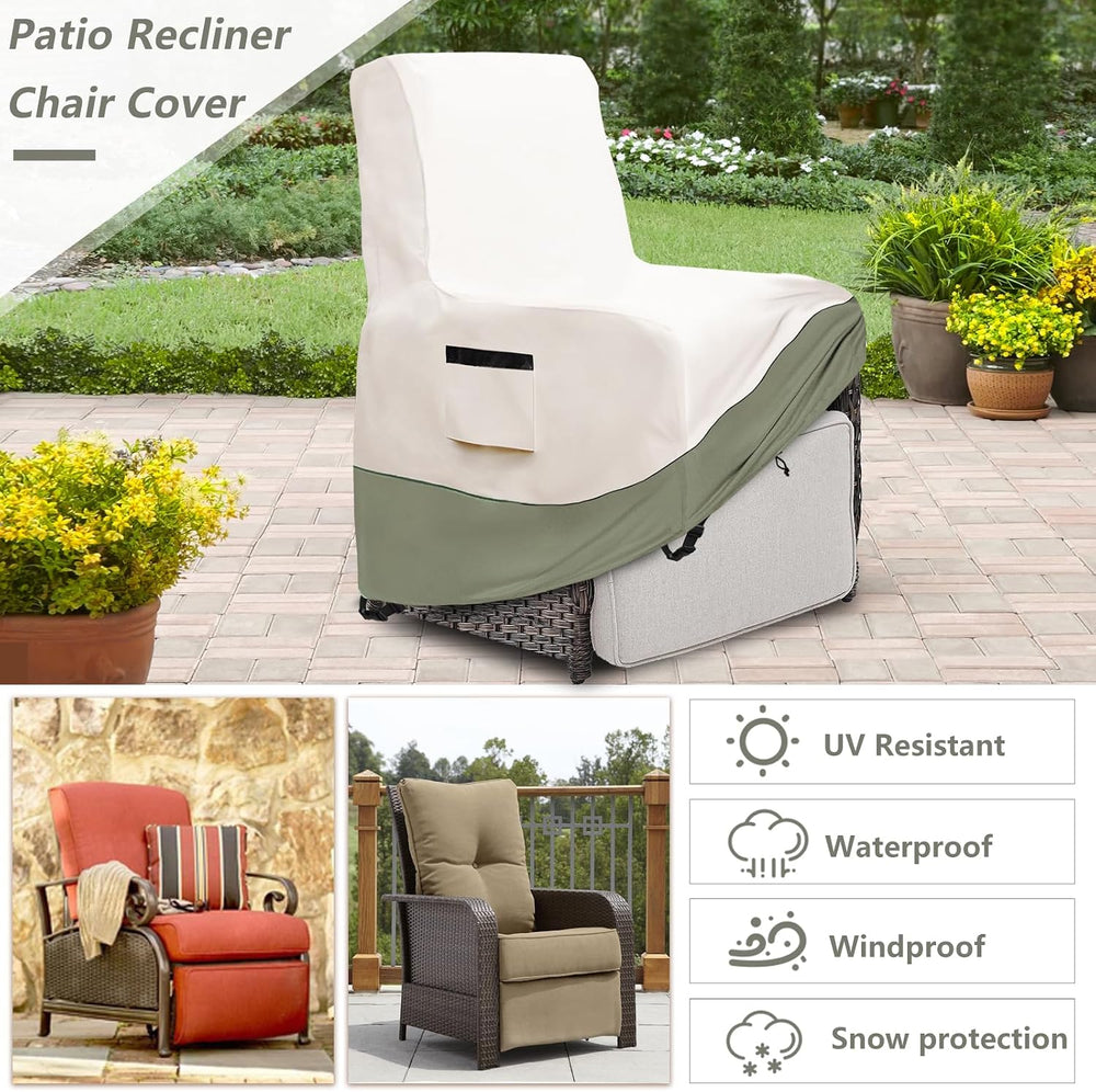 Outdoor Recliner Chair Covers Waterproof,Patio Swivel Chair Covers, 2 Pack