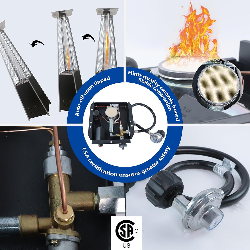 7 Bolt patio heater glass tube burner module replacement part 47000 BTU (incl...