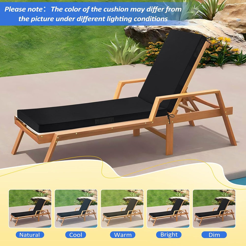 Basic Beyond Chaise Lounge Cushions Outdoor, 3-Layer Waterproof Outdoor Furni...