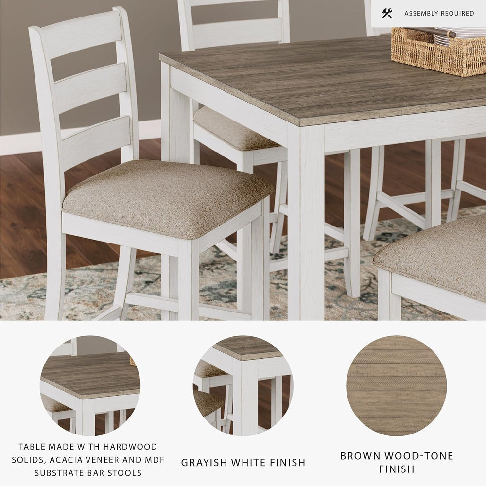 Signature Design by Ashley Skempton Counter Height Dining Table Set for 6