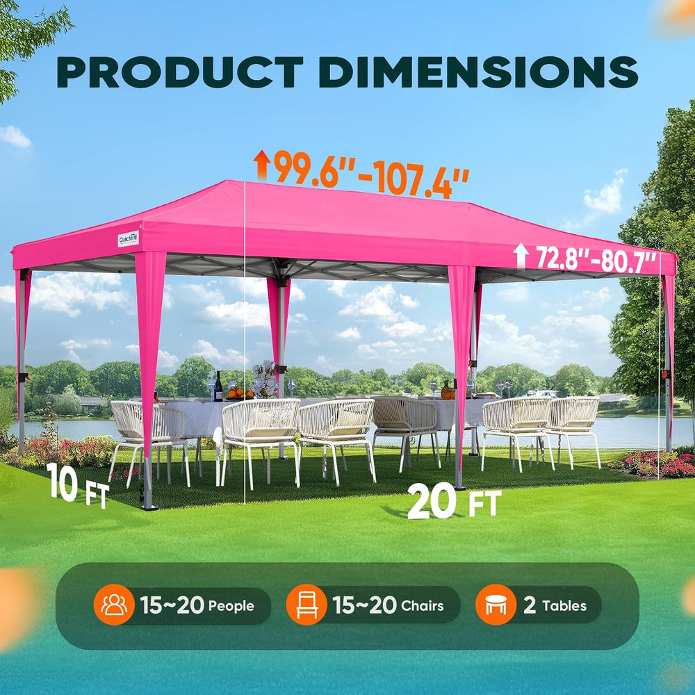 Quictent 10x20FT Pop Up Canopy Tent with Sidewalls