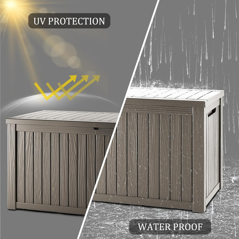 270 Gallon Resin Large Deck Box Organization and Storage Box for Patio, Outdo...