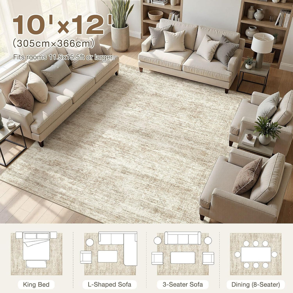cotiled 10x12 Area Rugs Abstract Distressed Washable Large Living Room Rug