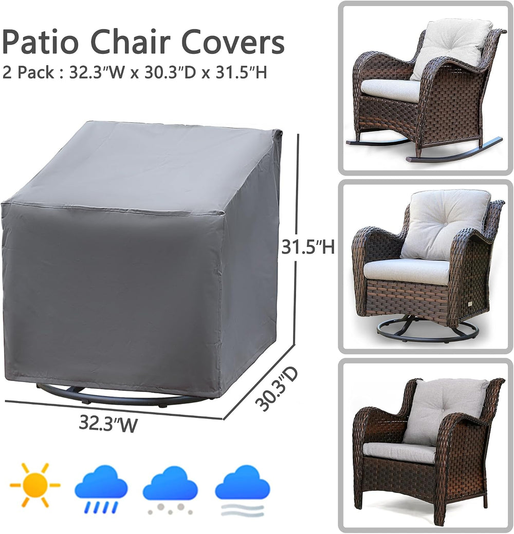 Patio Chair Covers 2 Pack, Outdoor Chair Covers Waterproof 600D Heavy Duty, A...