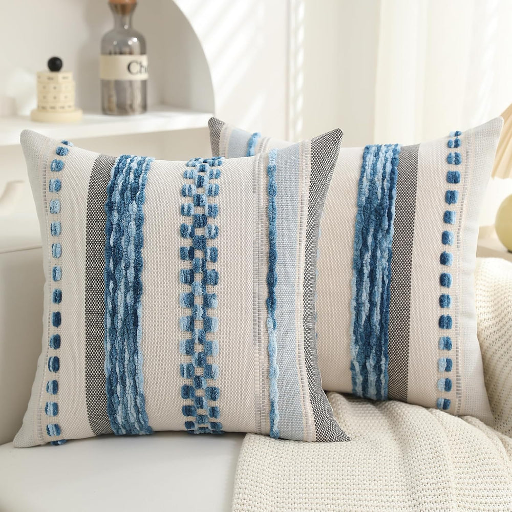 Boho Pillow Covers 18x18 Set of 2 for Couch-Modern Farmhouse Sofa Decorative ...