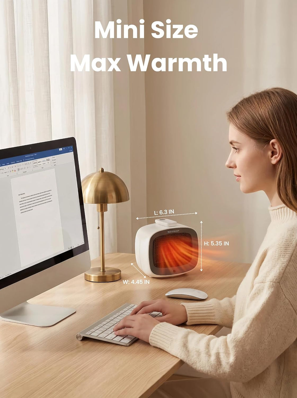 Small Space Heater with Magnetic Remote for Indoor Use