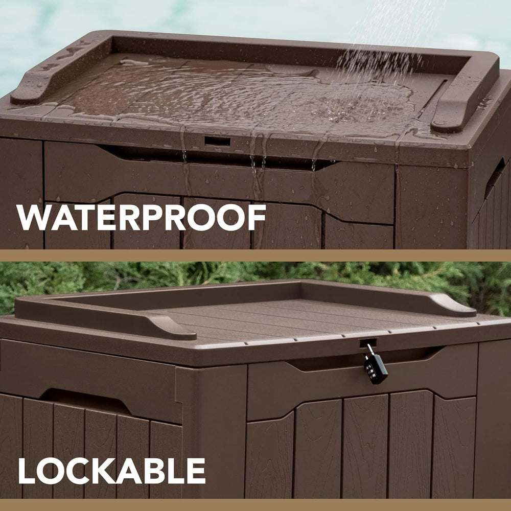 Devoko 30 Gallon Resin Deck Box Outdoor Indoor Waterproof Storage Box for Pat...