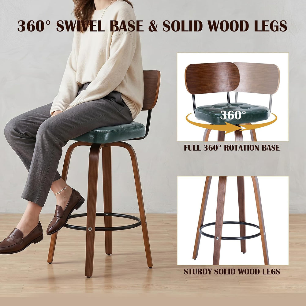 KEEZY Bar Stools Set of 2, 30''Counter Height Barstools with Backrest...