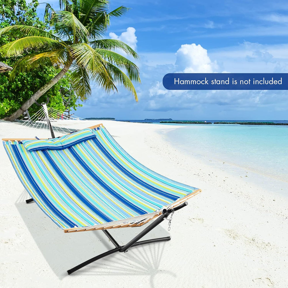 Goplus 10.5 FT Hammock, Quilted 2 Person Hammock w/Detachable Pillow, 330LBS ...