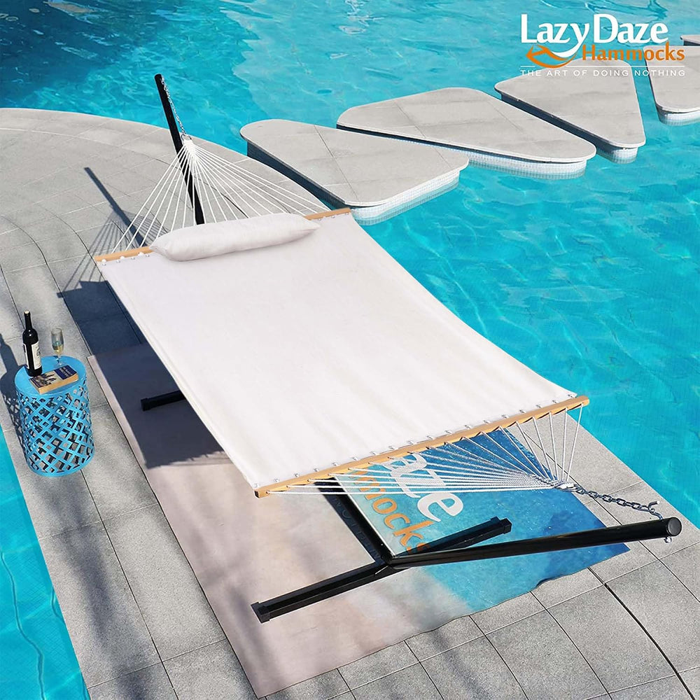 Lazy Daze 12 FT Sunbrella Fabric Hammock, Non-Fading Double Outdoor Hammock