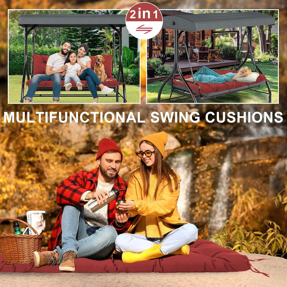 Durable Extra 5" Thick Waterproof Porch Swing Cushions Outdoor 60 inch F...