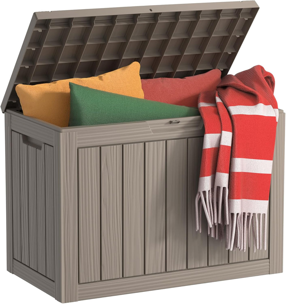 EasyUp 45 Gallon Waterproof Outdoor Storage Box UV Resistant Deck Box