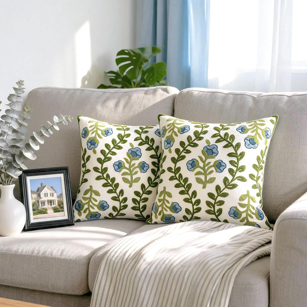 Alysheer Embroidered Decorative Throw Pillow Cover 20"x 20" Set of ...