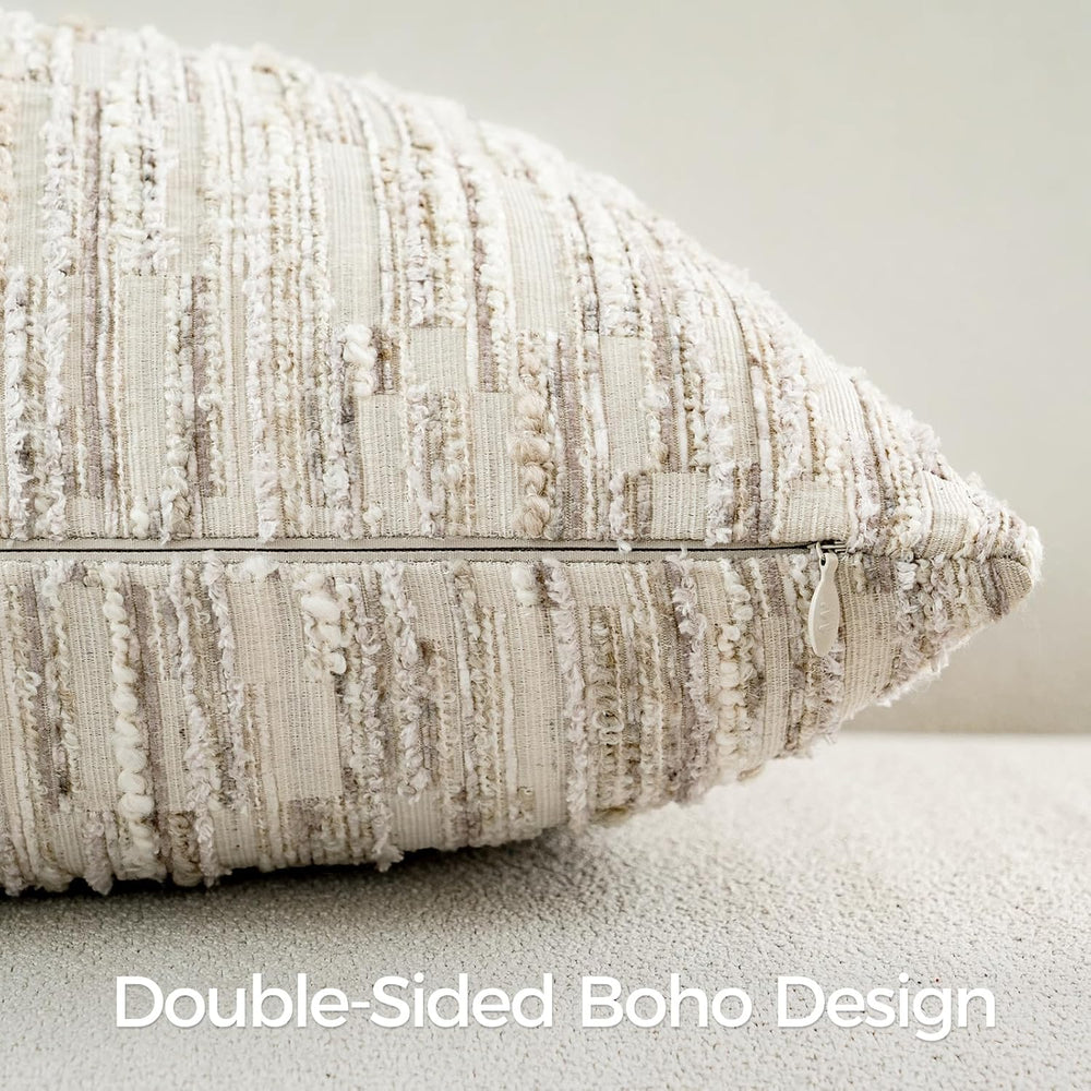 a moment Boho Striped Decorative Throw Pillow Covers 26"X26" Set of...