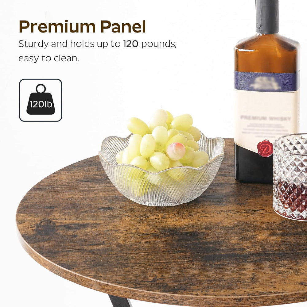 YATINEY Bar Table, 2-Tier Round High Top Table, Pub Table, Home Bar Counter H...