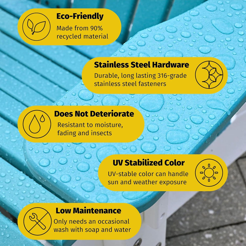 LuxCraft 5' Adirondack Double Glider Bench, 2 Person Outdoor Glider Chair...