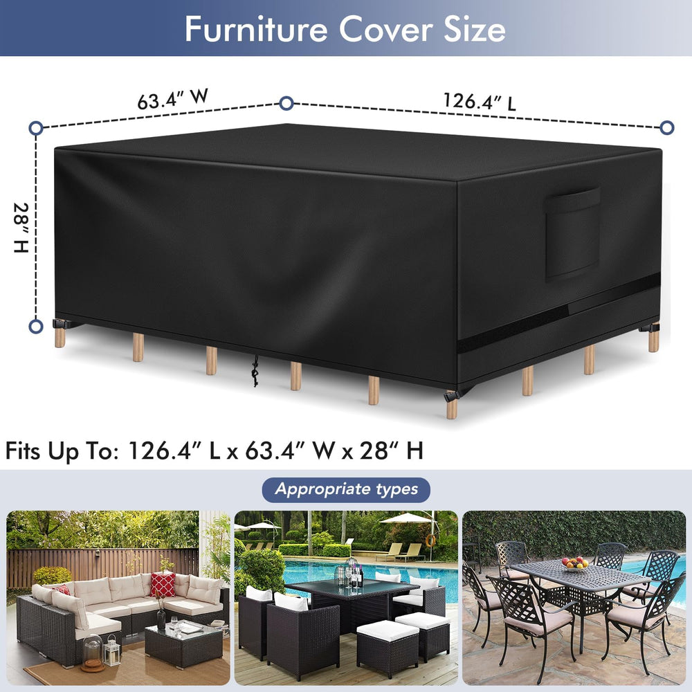 Richwon Patio Table Covers, Waterproof Rectangle, Heavy Duty for Sectional Se...