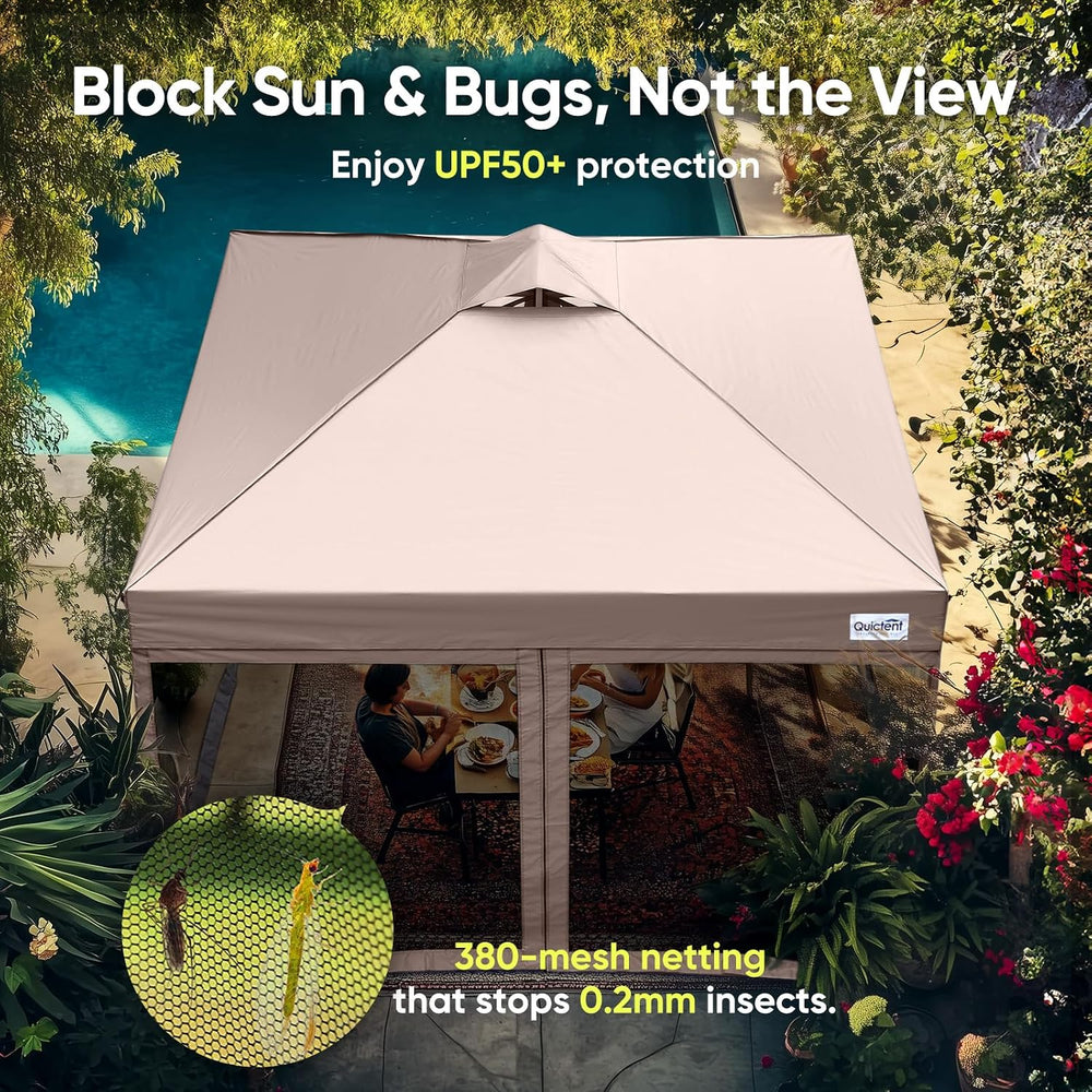 Quictent 8'x8' Pop up Screened Canopy Tent with Mosquito Netting