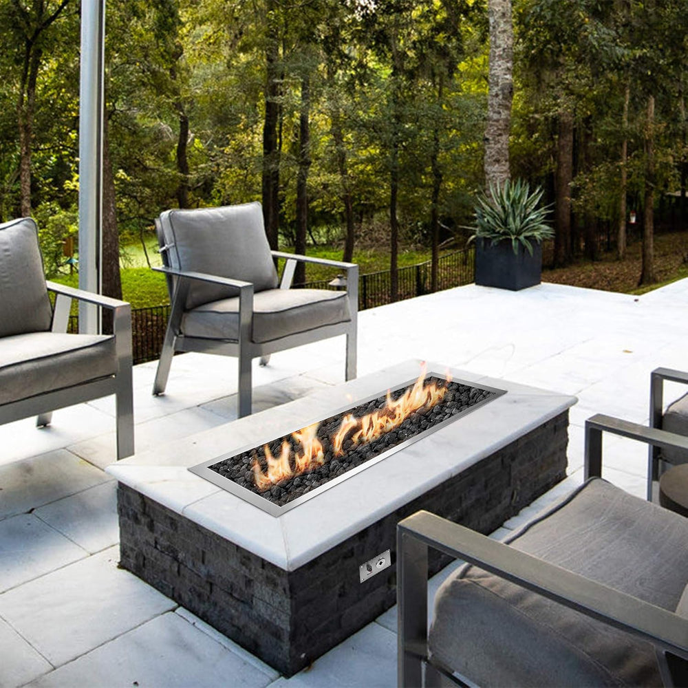 Stanbroil 48 x 14 inch Rectangle Fire Pit Kit with Spark Ignition