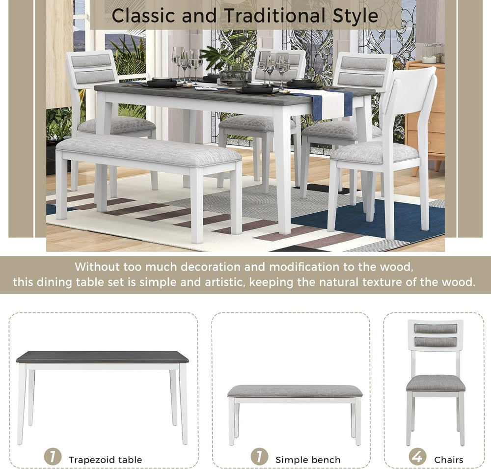 Harper & Bright Designs Classic and Traditional Style 6 - Piece Dining Se...