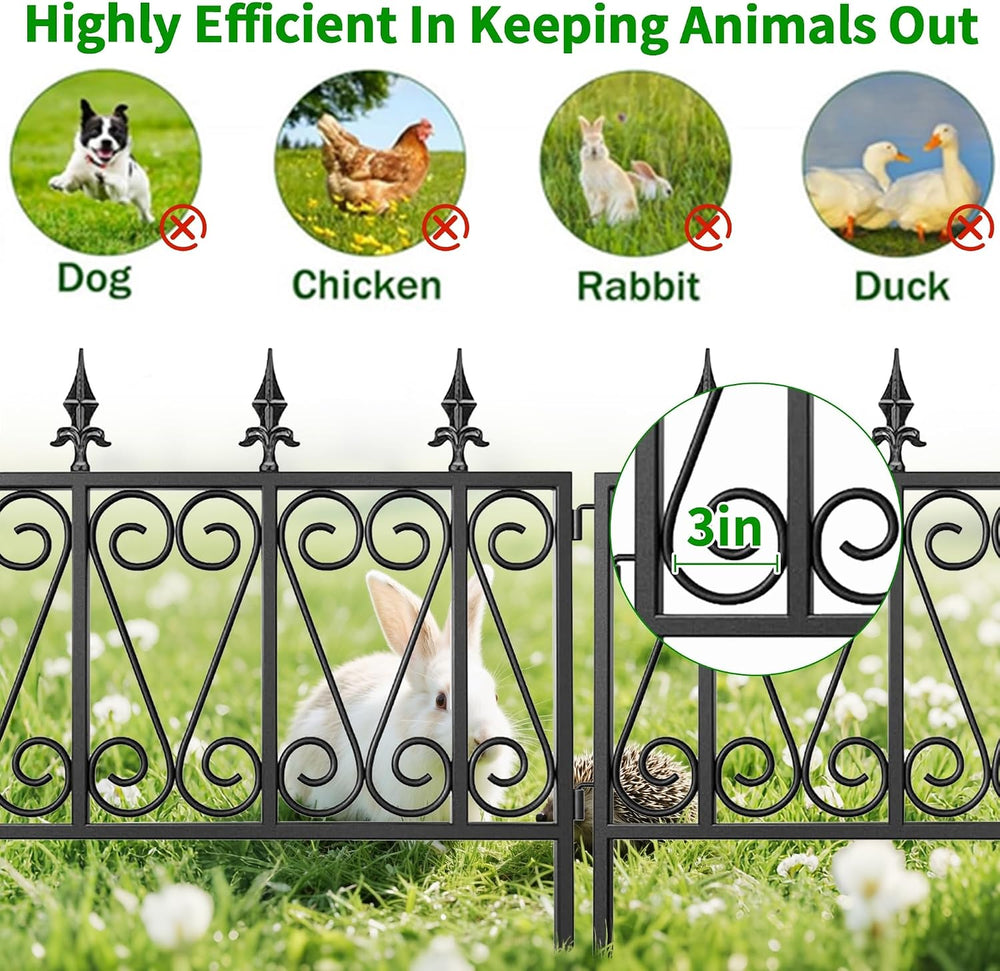 AMAGABELI GARDEN & HOME 5 Panels 24in(H)×10ft(L) 0.4 Inch Wire Diameter D...