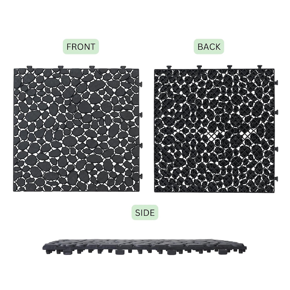 60 Pcs Interlocking Deck Tiles - 12" x 12" Waterproof Indoor Outdoo...
