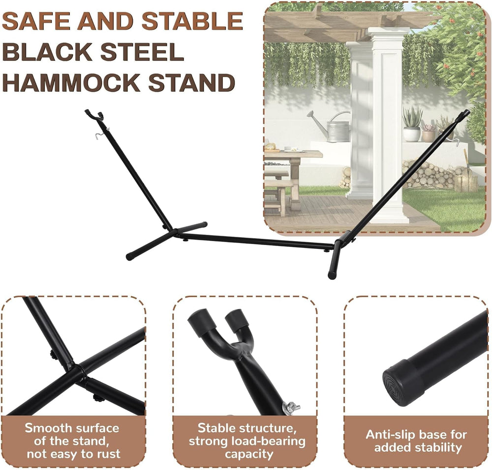 Elevon Hammock Stand, Heavy Duty Adjustable Steel Hammock, 9-Foot, 450-Pound ...