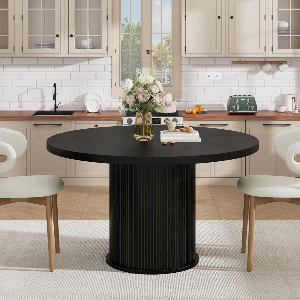IDEALHOUSE 47" Round Dining Table for 4-6, Modern Farmhouse Kitchen Table
