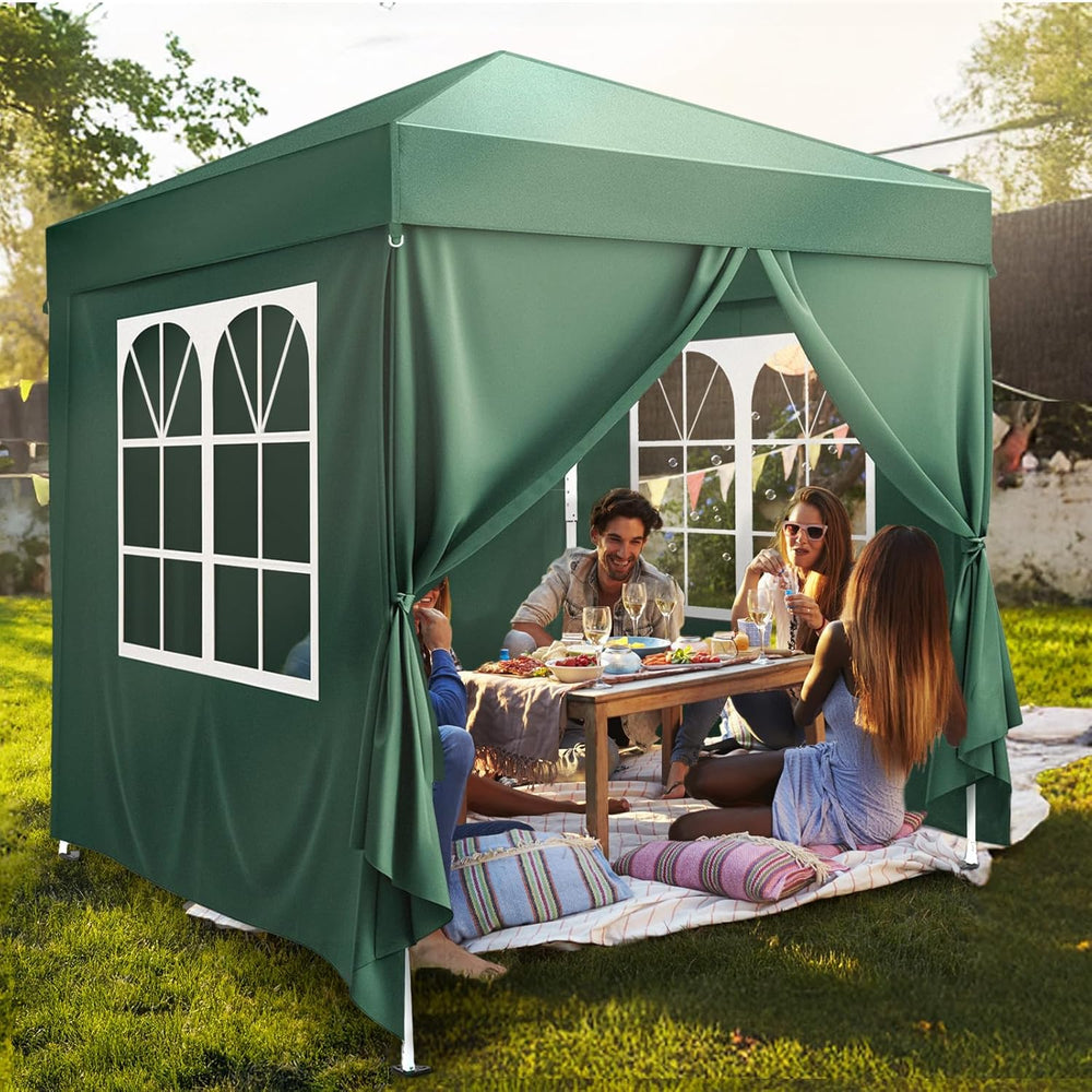 VINGLI 6.5x6.5 Pop Up Canopy Tent with Sidewalls, Outdoor Gazebo Canopy Tent,...