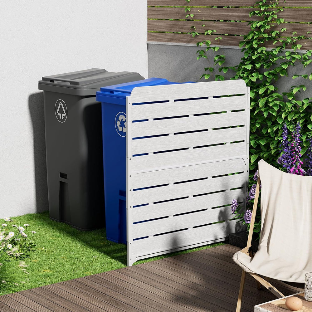 ZZM White Privacy Fence Panels (1 Panel) Outside Decorative Air Conditioner F...